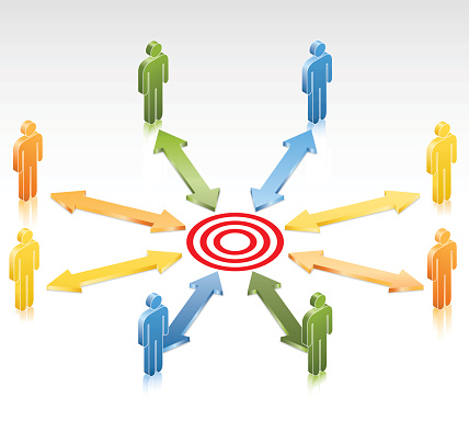 Teamwork Learning Target Teamwork Target Stock Illustration - Download Image Now - Arrow Symbol ...