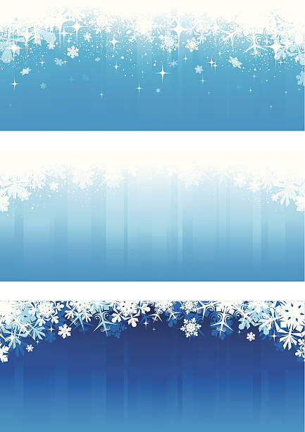 Christmas designs Three horizontal christmas/winter themed designs. icicle snowflake winter brilliant stock illustrations
