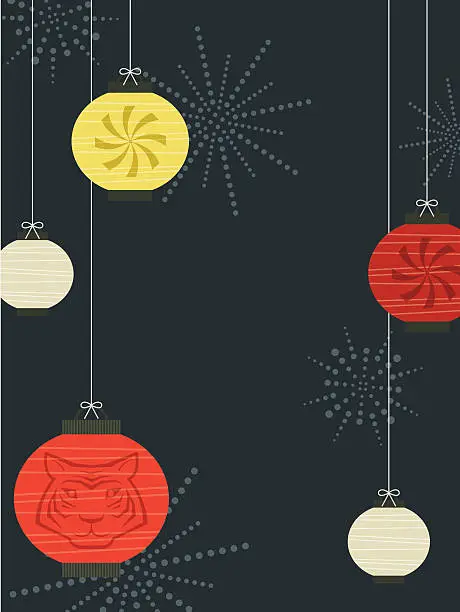 Vector illustration of Chinese New Year Lantern Group