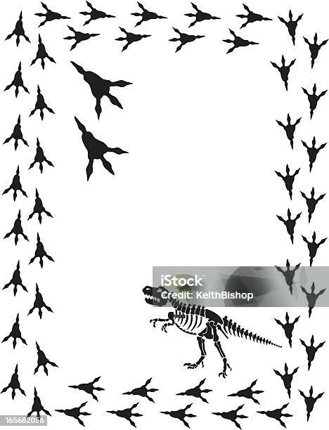 Tyrannosaurus Rex Dinosaurier Mit Abdrücken Stock Vektor Art und mehr Bilder von Dinosaurier - Dinosaurier, Fußabdruck, Ausgestorbene Tierart