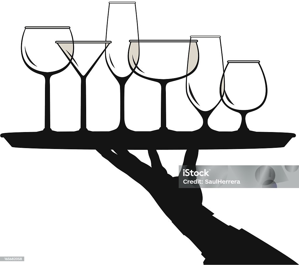 Glas-server - Lizenzfrei Serviertablett Vektorgrafik