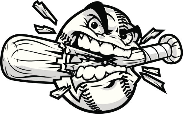 ilustrações, clipart, desenhos animados e ícones de crocante de beisebol - mascot anger baseball furious