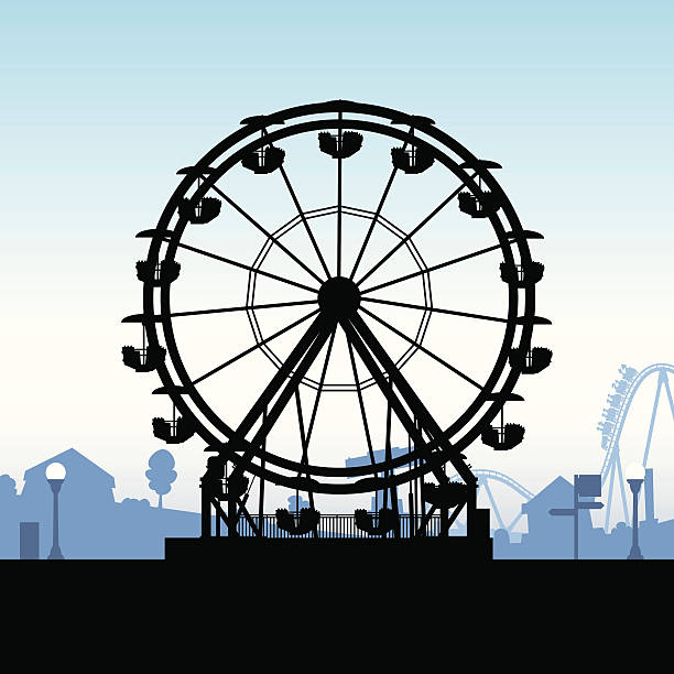 Ferris Wheel Silhouette vector art illustration