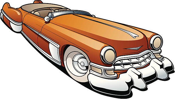 Classic car vector art illustration