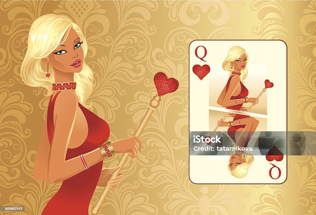 Queen (poker - clipart vectoriel de Reine - Figure de carte à jouer libre de droits