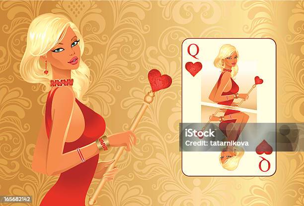 Queen Pokera - Stockowe grafiki wektorowe i więcej obrazów Dama - Dama, Piękno, Clip Art