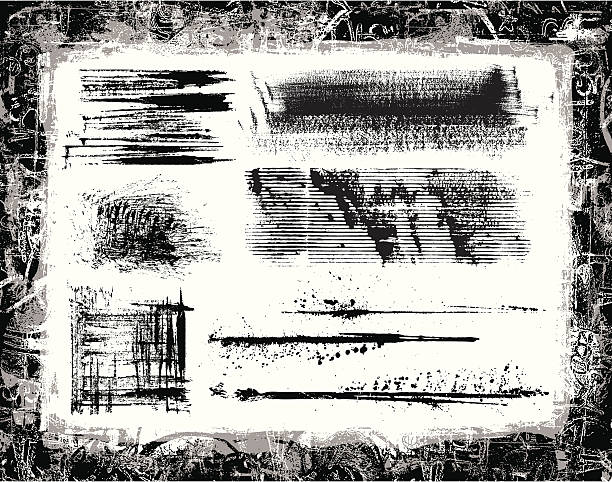 グランジフレーム - brush stroke backgrounds rough frame点のイラスト素材／クリップアート素材／マンガ素材／アイコン素材