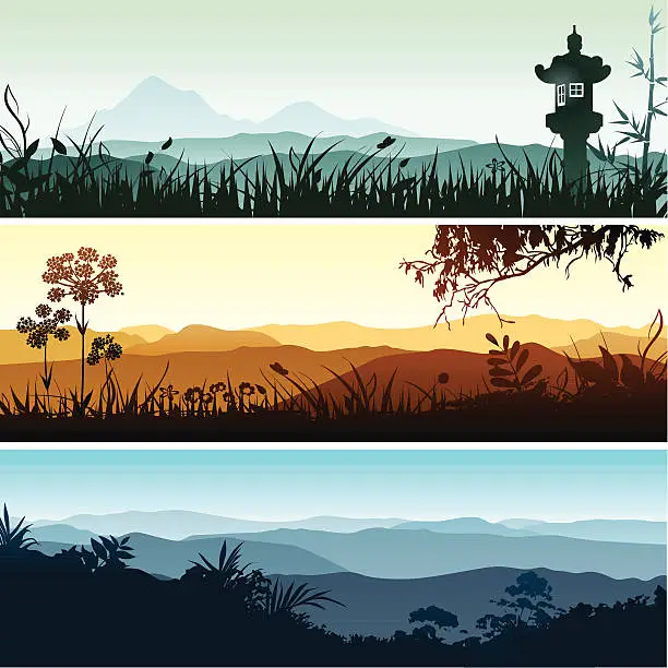 Vector illustration of Landscape banners