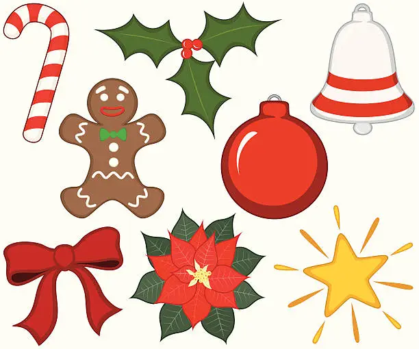 Vector illustration of Christmas Items