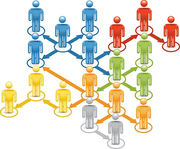 Vector illustration of Social Network: Stickman 2.0