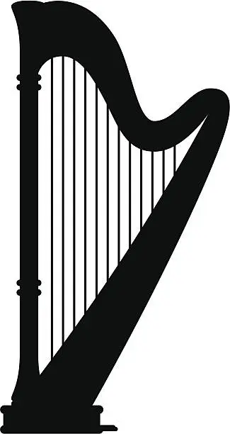 Vector illustration of Harp Silhouette