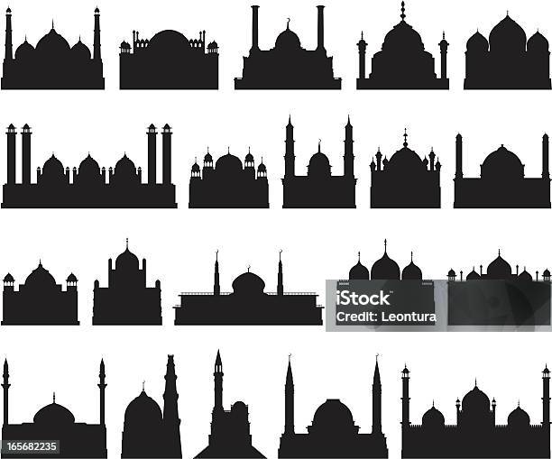 Bardzo Szczegółowe Meczety - Stockowe grafiki wektorowe i więcej obrazów Meczet - Meczet, Sylwetka, Kopuła - Element architektoniczny