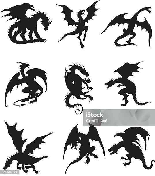 Flying Dragons Stock Illustration - Download Image Now - Dragon, Vector, Flying