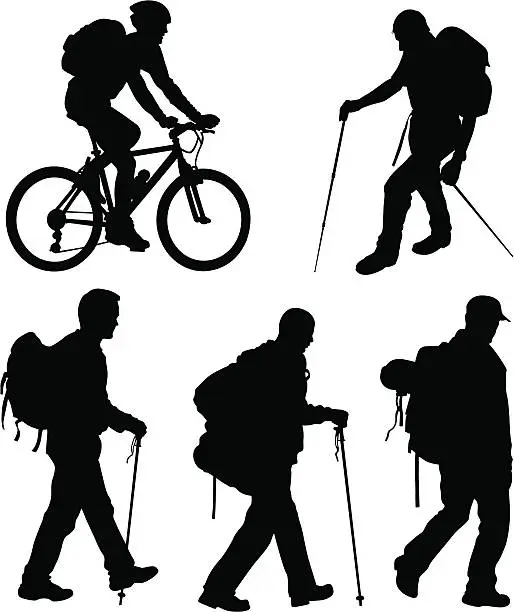 Vector illustration of Trekking