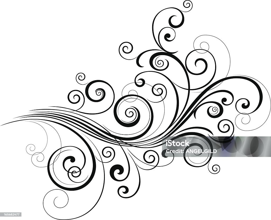 Curly deslocamento - Royalty-free Arte Linear arte vetorial