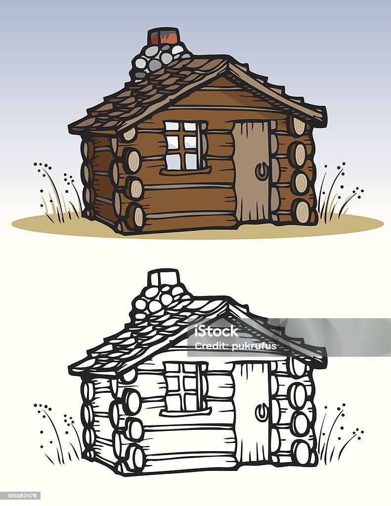 Casas de cabina. - arte vectorial de Cabaña de madera libre de derechos