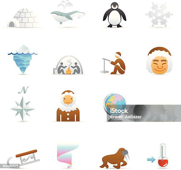 Color Web Icons Arctic Stock Illustration - Download Image Now - Igloo, Arctic, Iceberg - Ice Formation