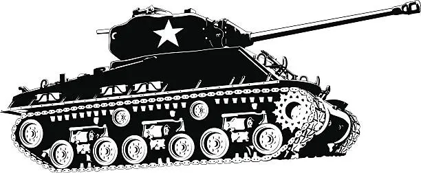 Vector illustration of Army tank