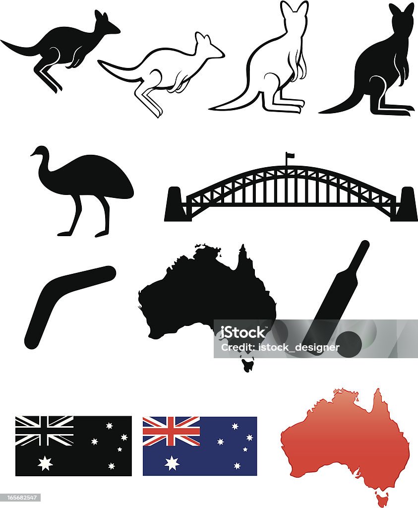 オーストラリアのアイコン - カンガルーのロイヤリティフリーベクトルアート