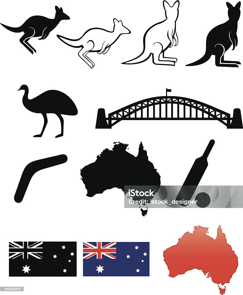 Australian ikony - Grafika wektorowa royalty-free (Kangur)