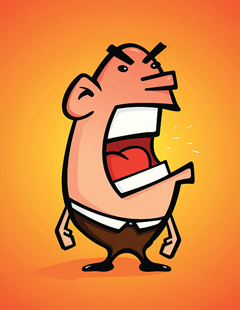 Angry Boss vector art illustration