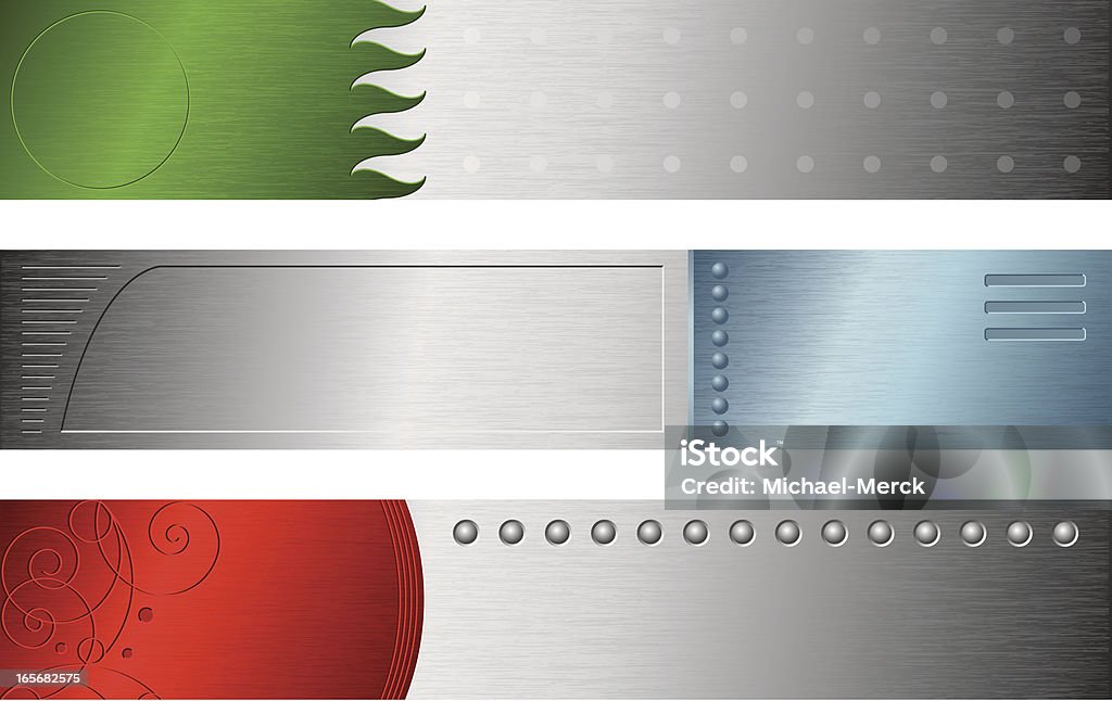 브러쉬드 메탈 배너 - 로열티 프리 금속 벡터 아트