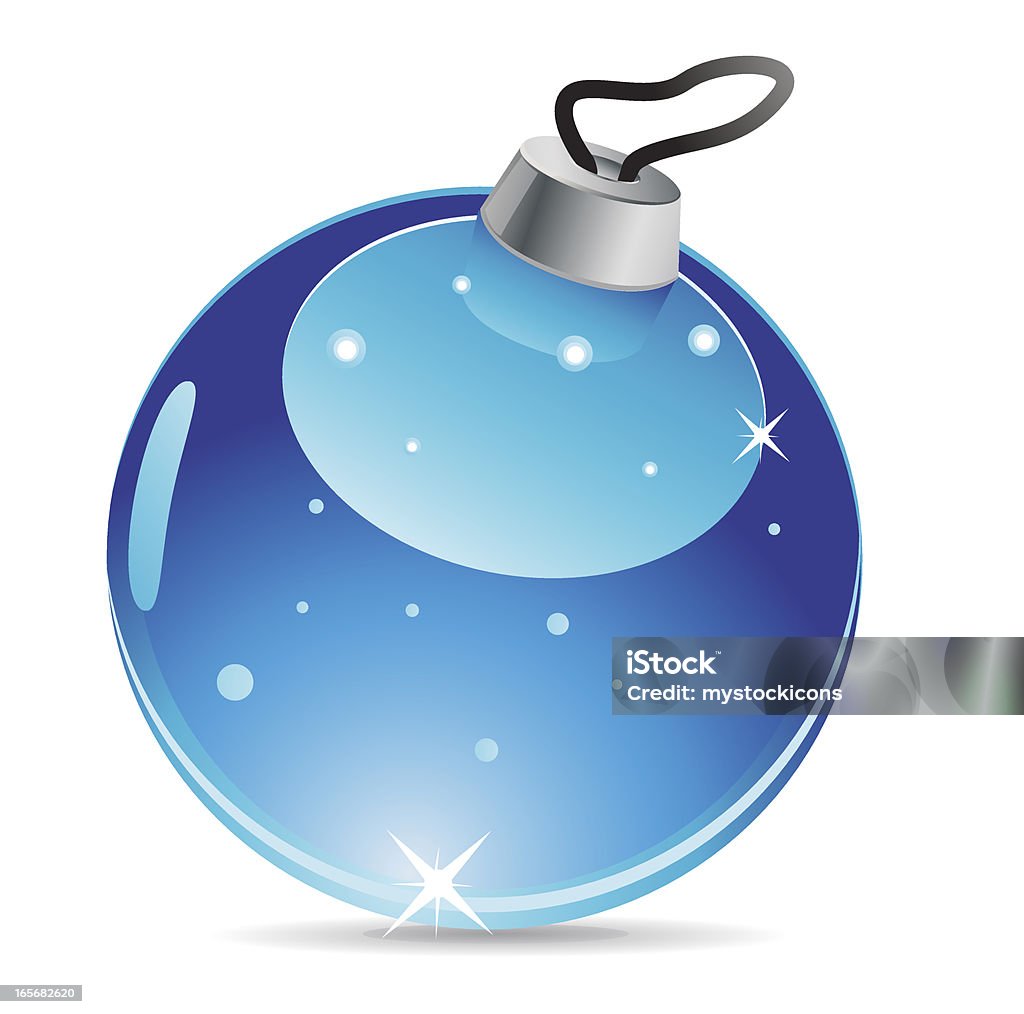 Christmas Ornament Icon A blue crystal ornament icon Blue stock vector