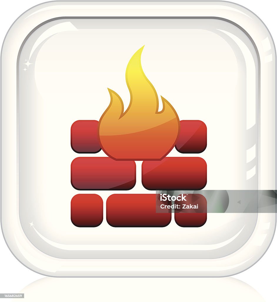 Firewall de rede Sequrity/Glassy branco botão de Internet - Royalty-free Botão - Peça de Máquina arte vetorial