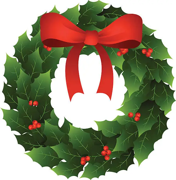 Vector illustration of Christmas wreath
