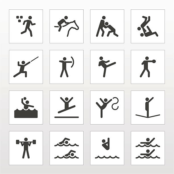 Summer Sport Icons 16 summer sport icons, set 2 of 3. High resolution jpg included. judo stock illustrations