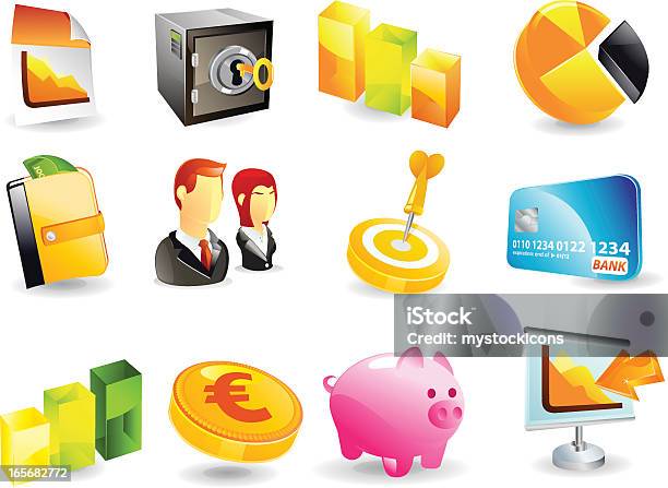 企業金融ビジネスアイコン - 3Dのベクターアート素材や画像を多数ご用意 - 3D, 硬貨, アイコンセット