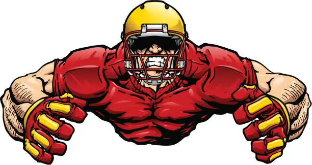 Vector illustration of Flexing Football Player