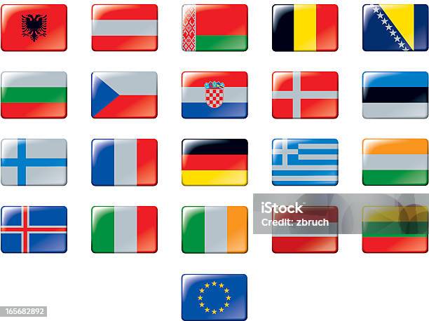 Set Di Bandiere Europee Parte 12 - Immagini vettoriali stock e altre immagini di Albania - Albania, Aquila, Austria
