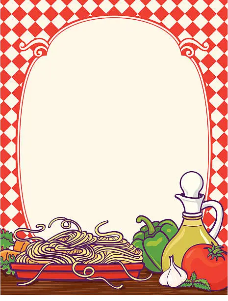 Vector illustration of Spaghetti border