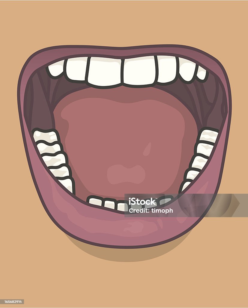 Otwarte usta - Grafika wektorowa royalty-free (Badanie lekarskie)