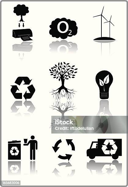 Preto E Brancos Ícones De Reciclar - Arte vetorial de stock e mais imagens de Adulto - Adulto, Beleza, Branco