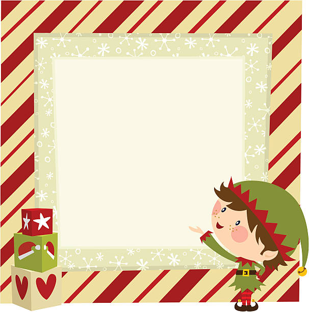 Elf frame. Christmas design Please, similar work in my lightboxs: stacking food containers stock illustrations
