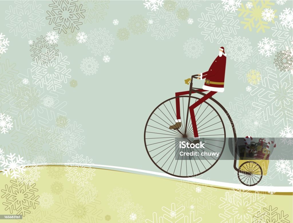 Santa Ciclismo de entrega - Royalty-free Bicicleta arte vetorial