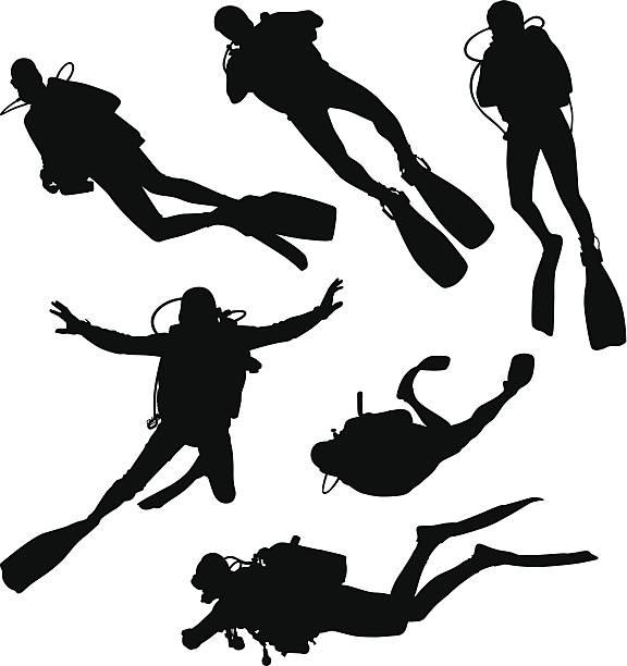 ilustrações de stock, clip art, desenhos animados e ícones de - quedismo (em queda livre) - silhouette swimming action adult