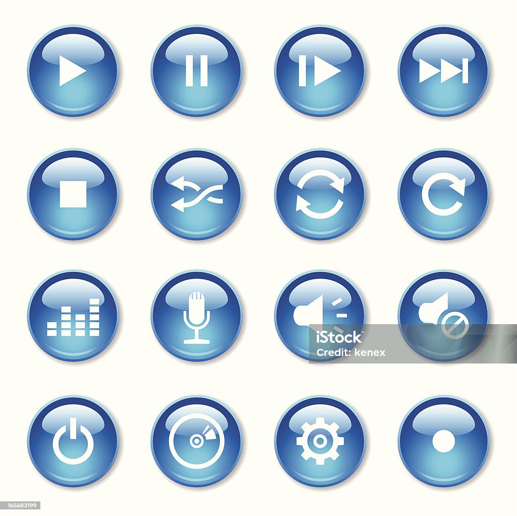 Set di icone multimediali - arte vettoriale royalty-free di Apparecchiatura di registrazione del suono