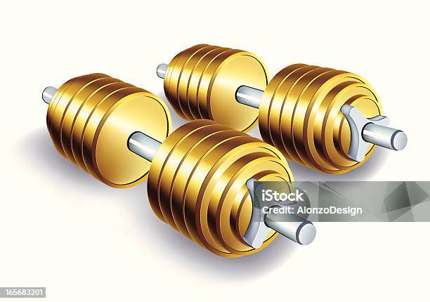 Golden Hantle - Stockowe grafiki wektorowe i więcej obrazów Bez ludzi - Bez ludzi, Ciężary, Ciężki