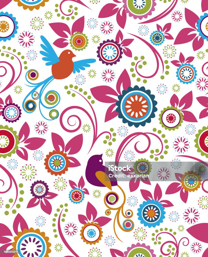 Seamless Birds and Floral Pattern Seamless bird and floral pattern Abstract stock vector