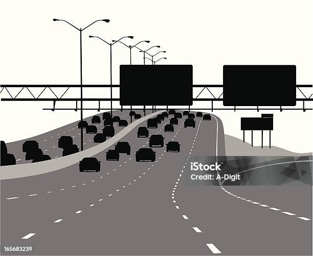 Ilustración de La Autopista y más Vectores Libres de Derechos de Autopista - Autopista, Señal de salida - Señal de dirección, Vía principal