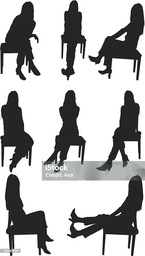 Women sitting on chairs Women sitting on chairshttp://www.twodozendesign.info/i/1.png Activity stock vector