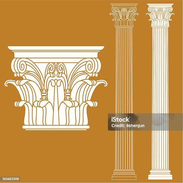 Korinthischen Säule Stock Vektor Art und mehr Bilder von Architektonische Säule - Architektonische Säule, Korinthisch, Griechische Kultur