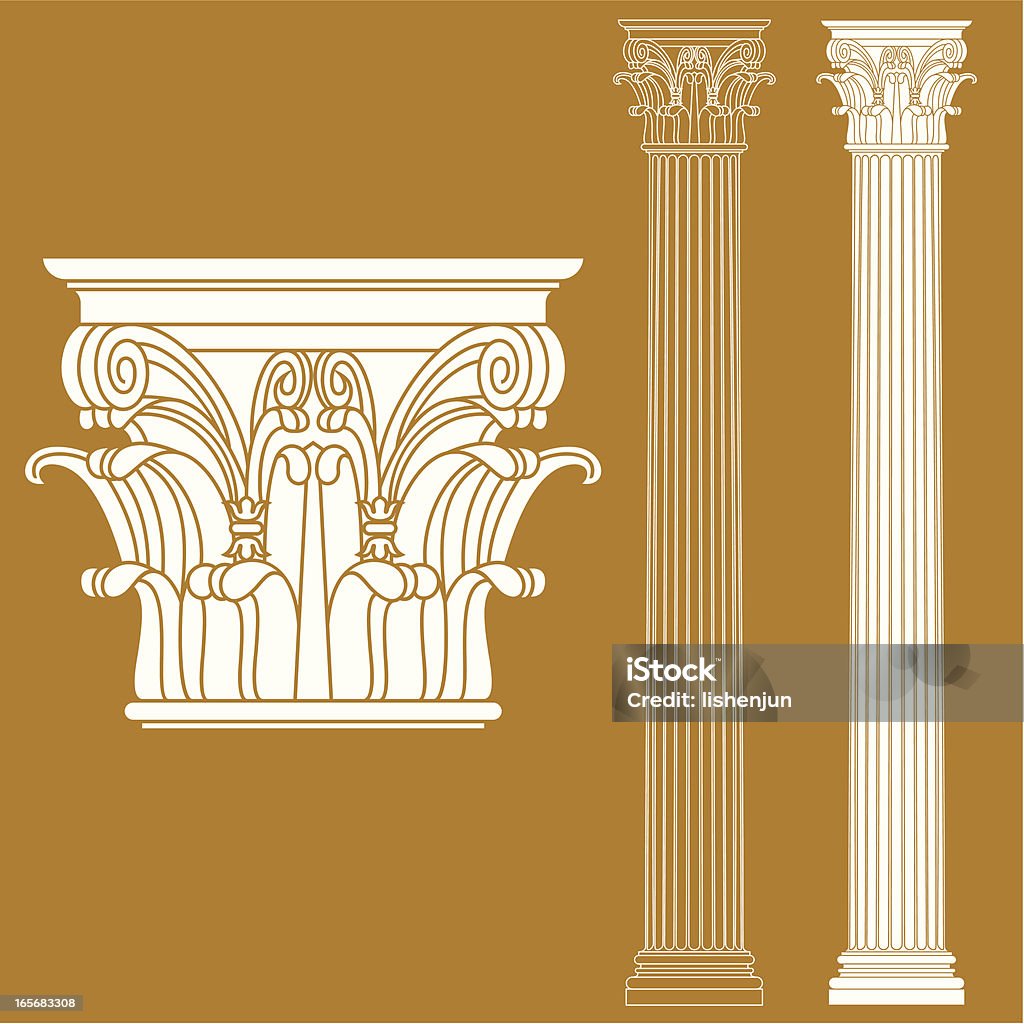 Koryncki kolumnie - Grafika wektorowa royalty-free (Kolumna architektoniczna)