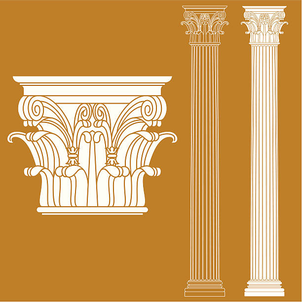 ilustrações, clipart, desenhos animados e ícones de coríntias coluna - column greek culture roman architecture