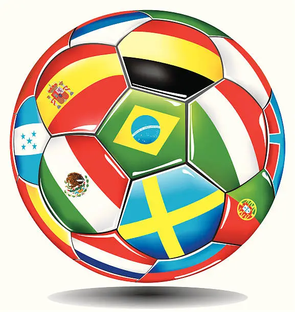 Vector illustration of Flags of the world Football