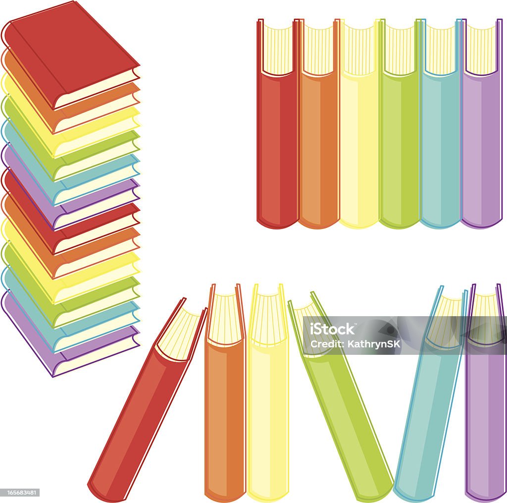Le pile di libri colorati di bozzetti - arte vettoriale royalty-free di Arancione