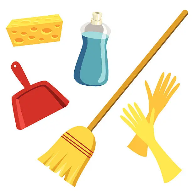 Vector illustration of Cleaning Supplies